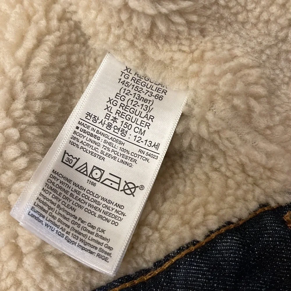 GAP sherpa lined denim jacket